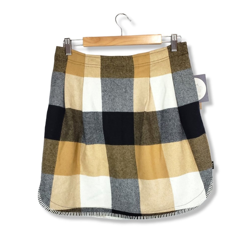Woolrich Richville Wool-blend Multicolored Plaid Colorblock Mini Skirt Size 8